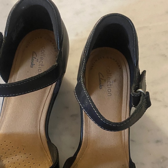 Clarks Black Strappy Heels - Picture 3 of 5